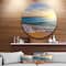 Designart - Layers of Colors on Sunrise Beach' Seascape Metal Circle Wall Art